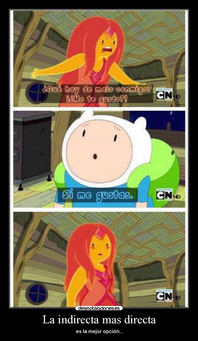 carteles hora aventura finn humano princesa flama desmotivaciones