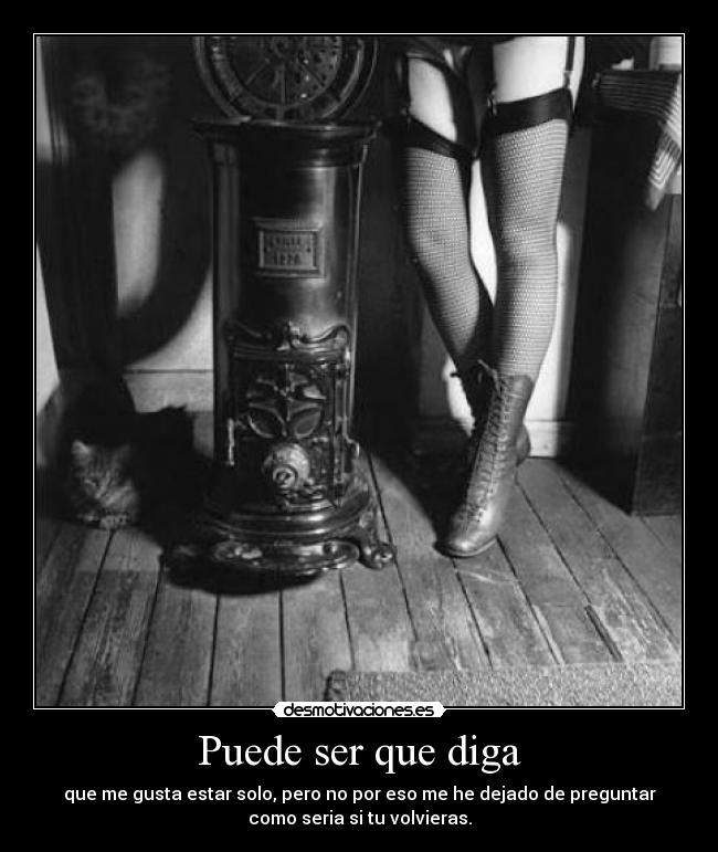 Puede ser que diga - que me gusta estar solo, pero no por eso me he dejado de preguntar
como seria si tu volvieras.