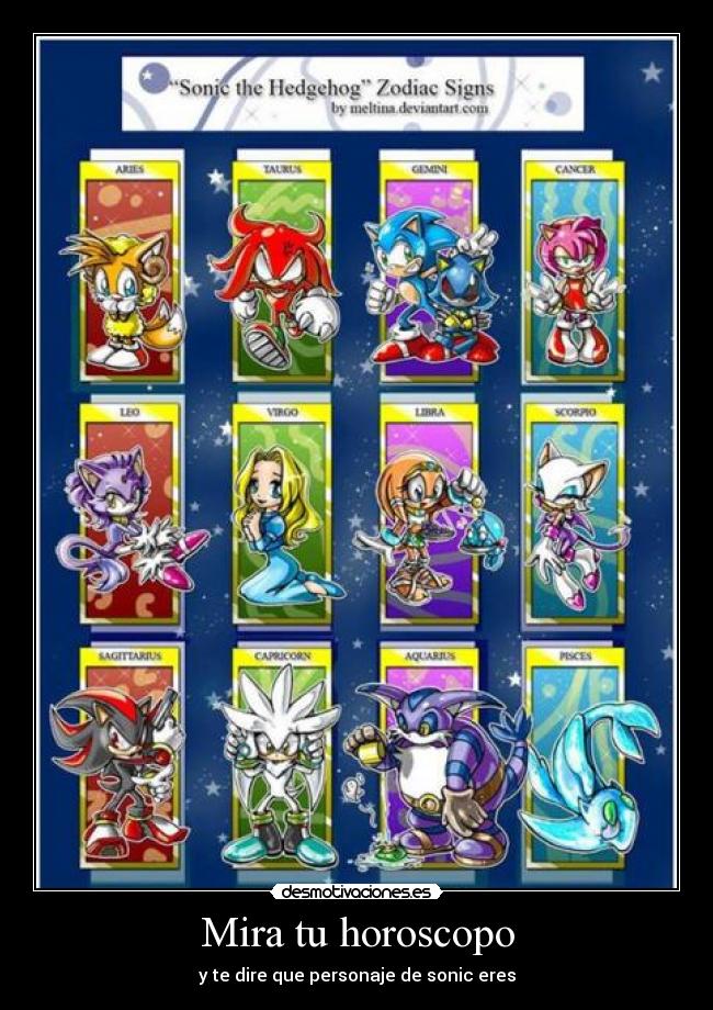 Mira tu horoscopo - y te dire que personaje de sonic eres