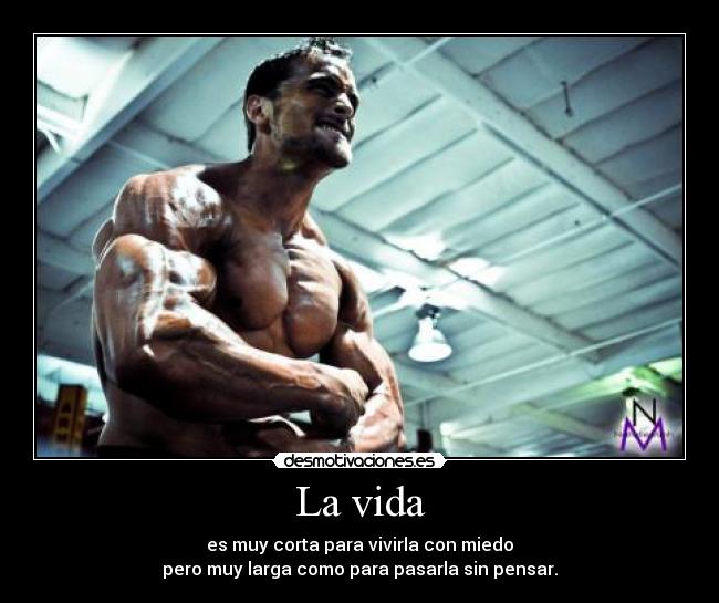 La vida - es muy corta para vivirla con miedo
pero muy larga como para pasarla sin pensar.