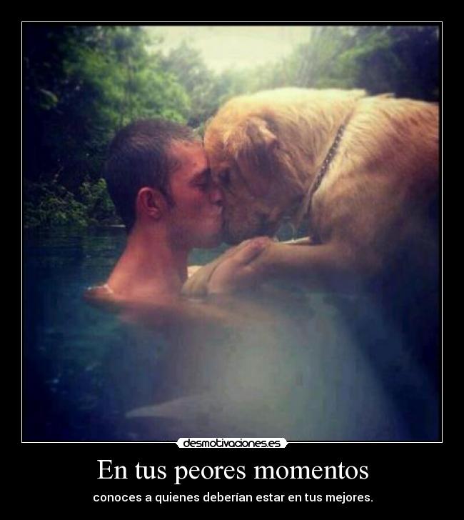 En tus peores momentos - conoces a quienes deberían estar en tus mejores.