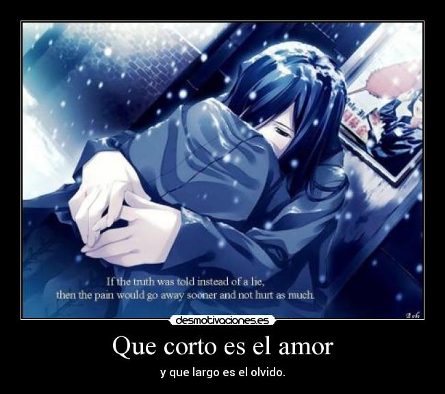Que corto es el amor - y que largo es el olvido.