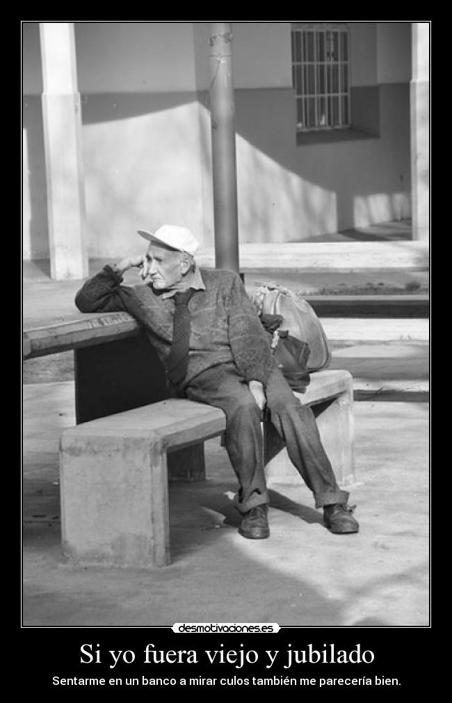 Si yo fuera viejo y jubilado - Sentarme en un banco a mirar culos también me parecería bien.
