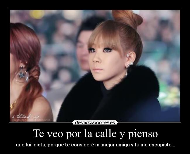 Te veo por la calle y pienso - que fui idiota, porque te consideré mi mejor amiga y tú me escupiste...