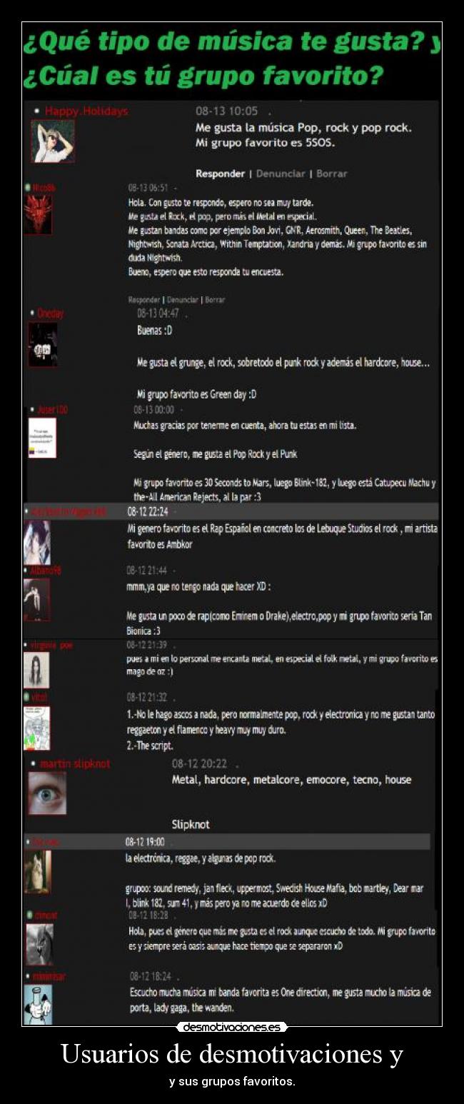 Usuarios de desmotivaciones y -