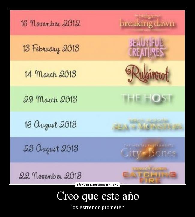 Creo que este año - los estrenos prometen