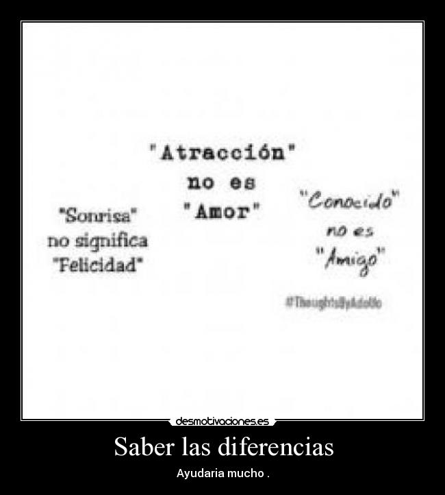 Saber las diferencias -