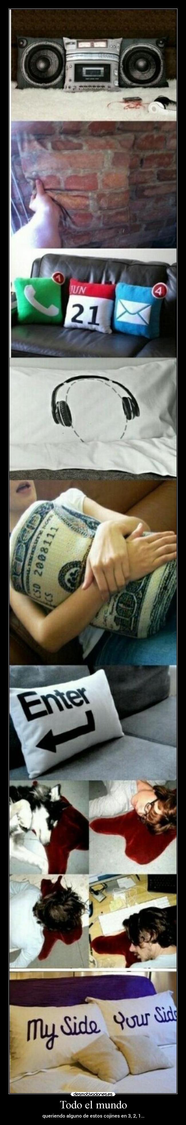 Todo el mundo - queriendo alguno de estos cojines en 3, 2, 1...