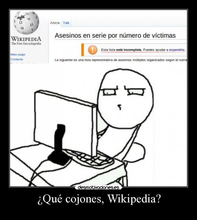 ¿Qué cojones, Wikipedia? -