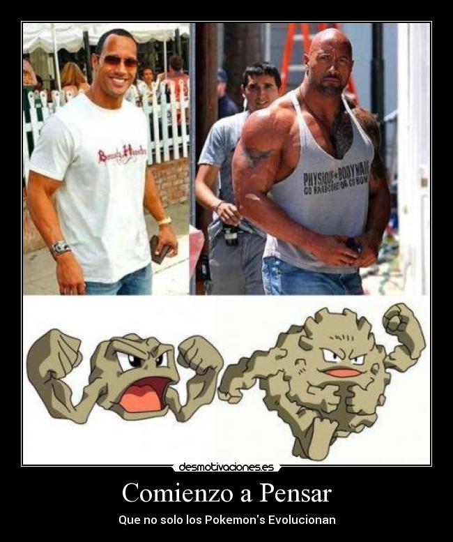 carteles anime manga pokemon geodude graveler the rock evolucion desmotivaciones