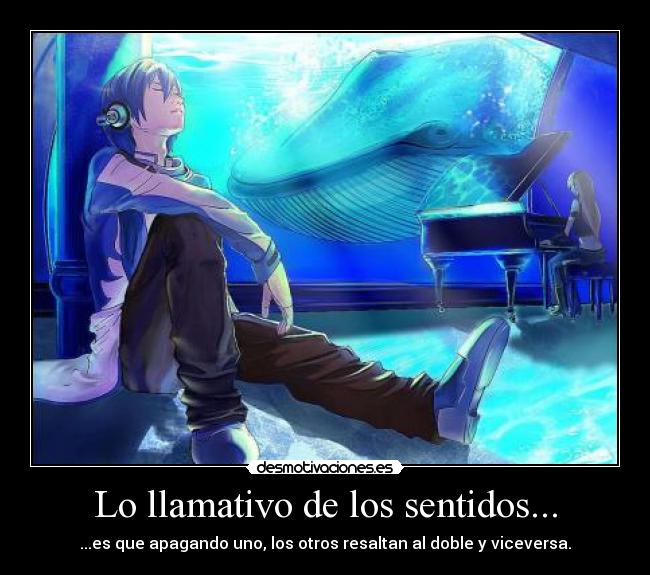 Lo llamativo de los sentidos... - ...es que apagando uno, los otros resaltan al doble y viceversa.