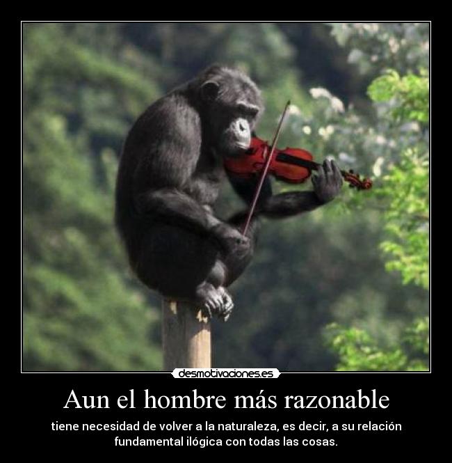 Aun el hombre más razonable - tiene necesidad de volver a la naturaleza, es decir, a su relación
fundamental ilógica con todas las cosas.