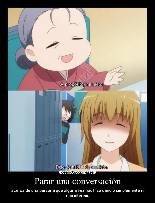 carteles anime servanx service miyushi parando conversacion tanaka san abuela doni desmotivaciones