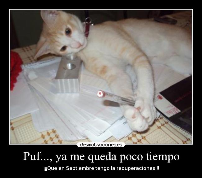 Puf..., ya me queda poco tiempo - ¡¡¡Que en Septiembre tengo la recuperaciones!!!