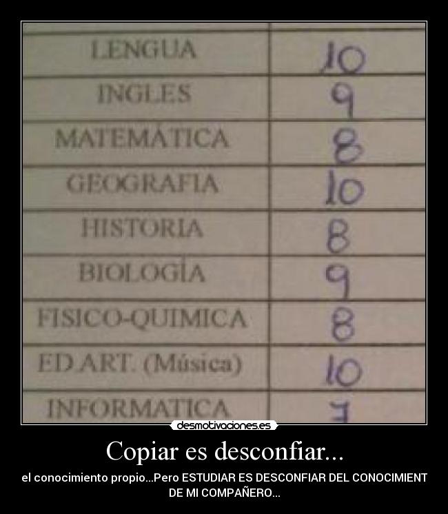 Copiar es desconfiar... - 