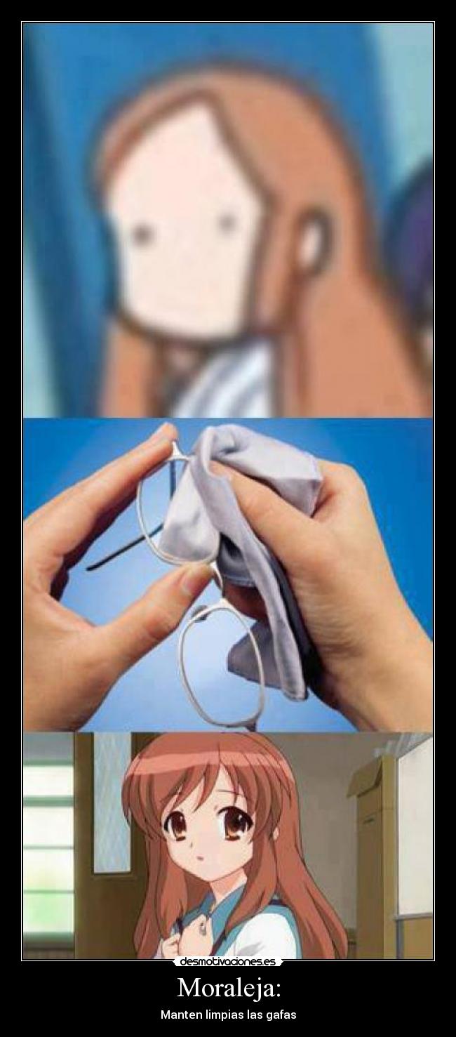carteles manga gafas desmotivaciones