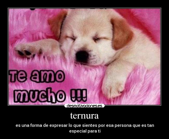 ternura - es una forma de expresar lo que sientes por esa persona que es tan
especial para ti