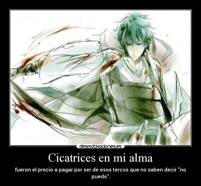 Cicatrices en mi alma - fueron el precio a pagar por ser de esos tercos que no saben decir no puedo.