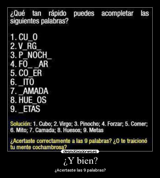 ¿Y bien? - 
