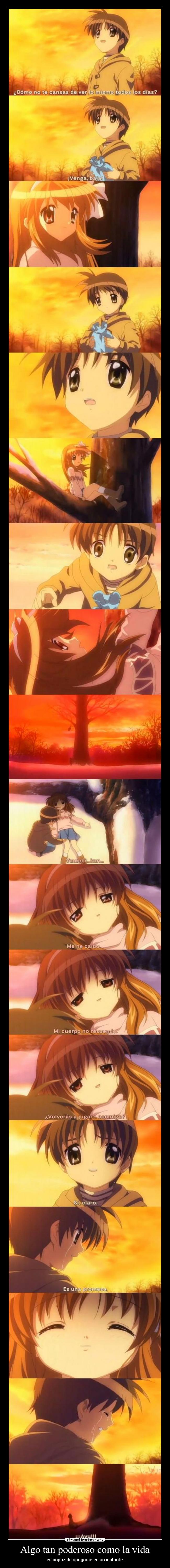 carteles vida raptorhunters nigatsu harukaze anime manga otaku kanon ayu caida muerte yuuichi voda amor dolor desmotivaciones