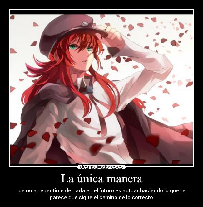 carteles unica manera arrepentirse nada futuro actuar hacer camino correcto anime yuyuhakusho kurama desmotivaciones