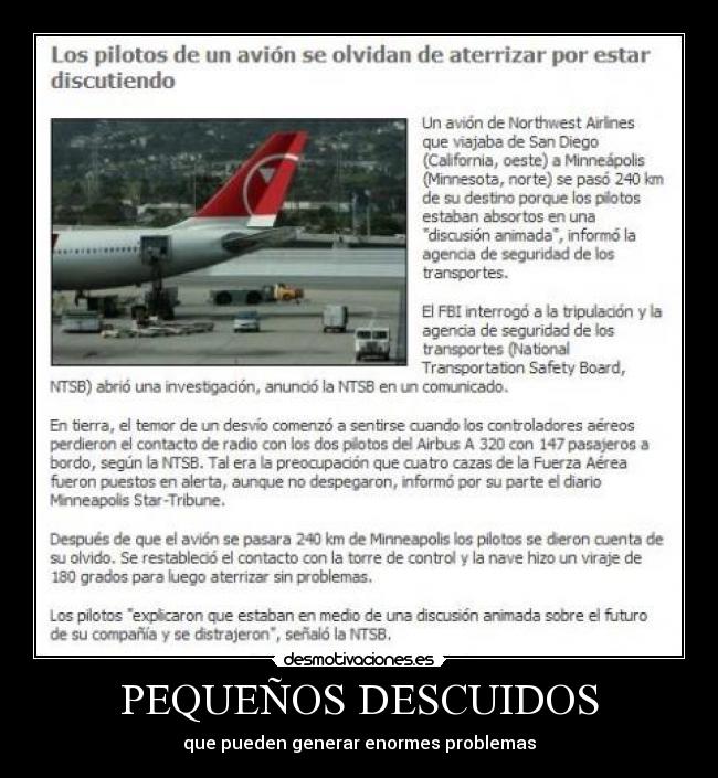 PEQUEÑOS DESCUIDOS - 