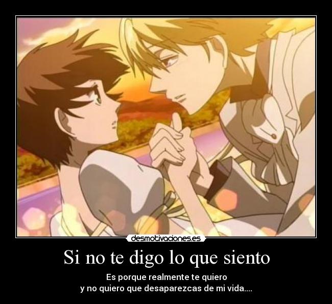 Si no te digo lo que siento - Es porque realmente te quiero
y no quiero que desaparezcas de mi vida....