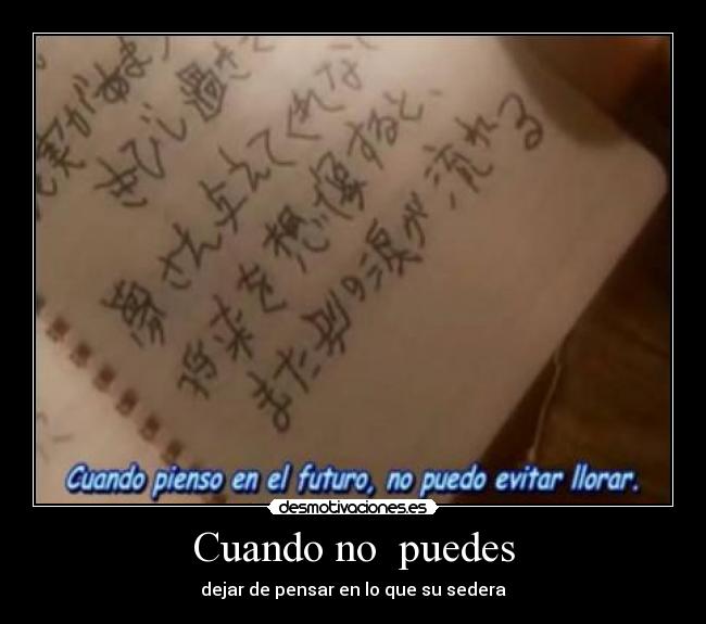 Cuando no puedes - dejar de pensar en lo que su sedera