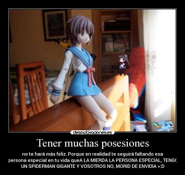 Tener muchas posesiones -