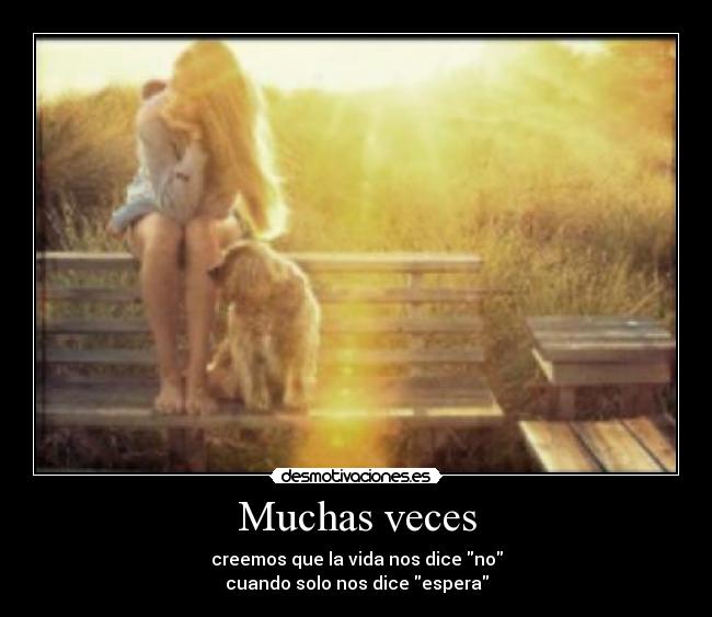 Muchas veces - creemos que la vida nos dice no
cuando solo nos dice espera