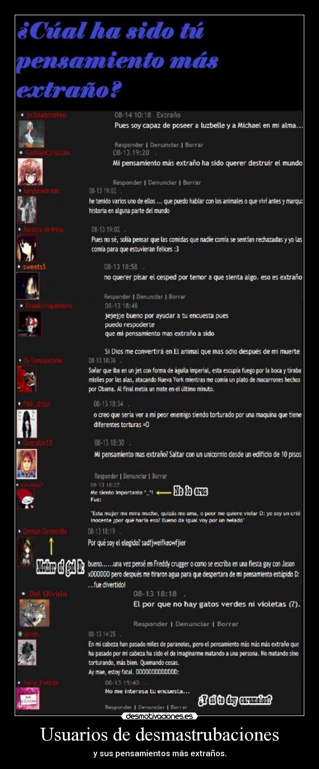 Usuarios de desmastrubaciones - 