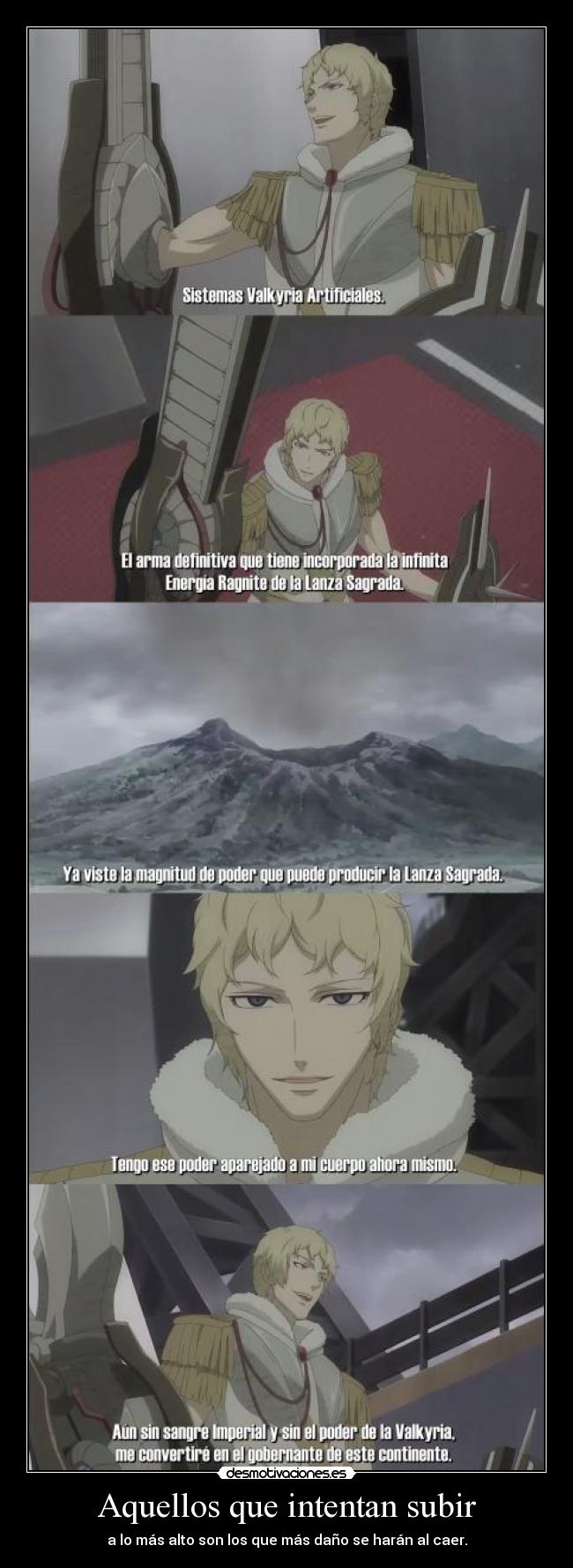 carteles raptorhunters nigatsu harukaze anime manga otaku valkyria chonicles emperador maximilian poder caer desmotivaciones