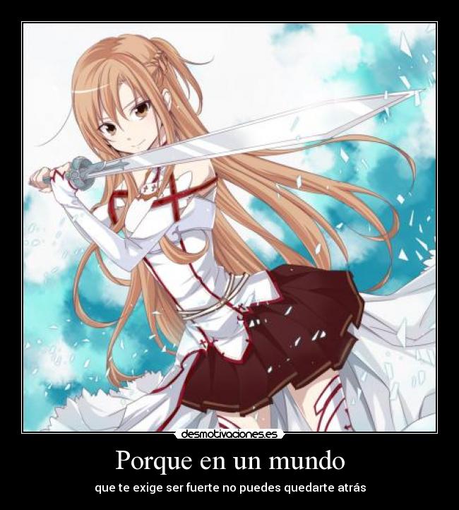 carteles mundo sword art online asuna yuuki desmotivaciones