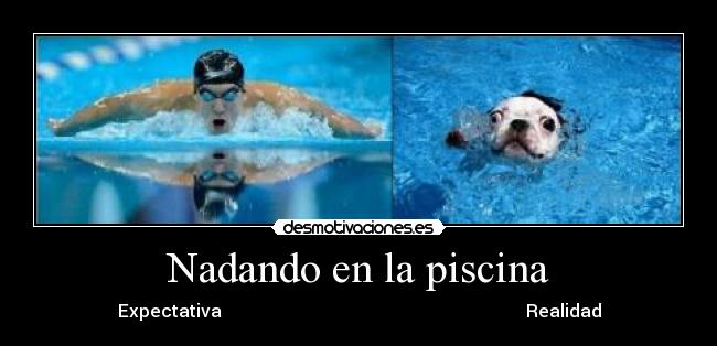 Nadando en la piscina -