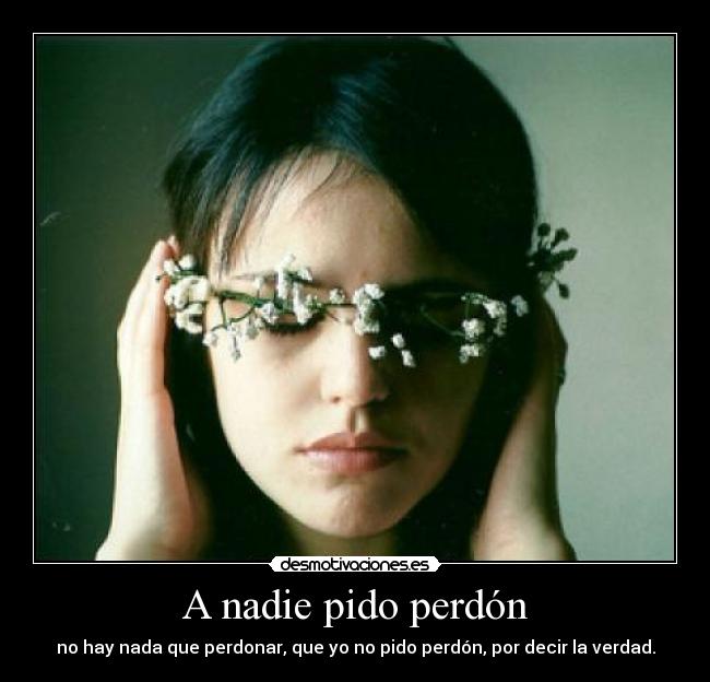 A nadie pido perdón - no hay nada que perdonar, que yo no pido perdón, por decir la verdad.