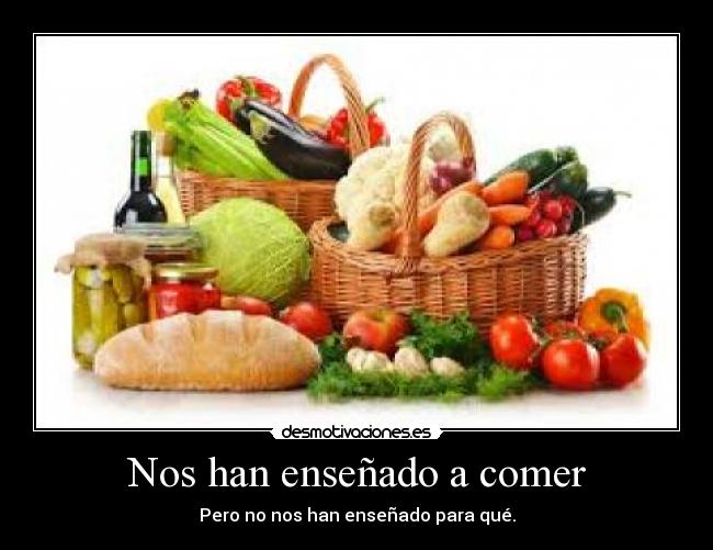 Nos han enseñado a comer - Pero no nos han enseñado para qué.
