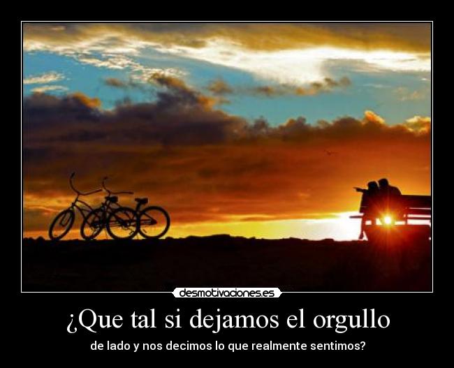 ¿Que tal si dejamos el orgullo -