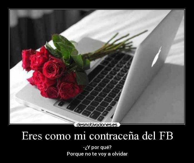 Eres como mi contraceña del FB - -¿Y por qué?
Porque no te voy a olvidar
