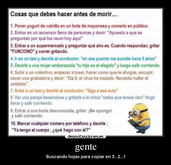 gente - Buscando hojas para copiar en 3...2...1