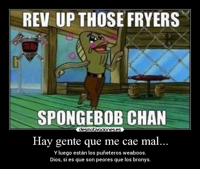 Hay gente que me cae mal... - Y luego están los puñeteros weaboos.
Dios, si es que son peores que los bronys.