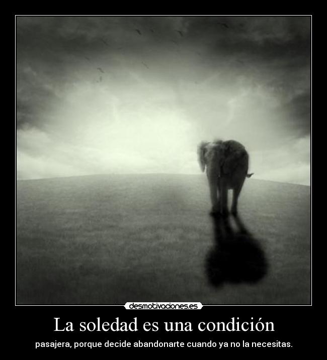 La soledad es una condición -