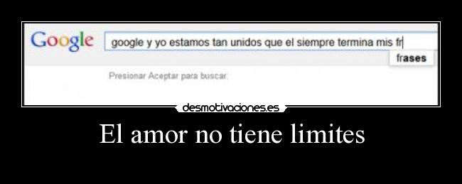 El amor no tiene limites -