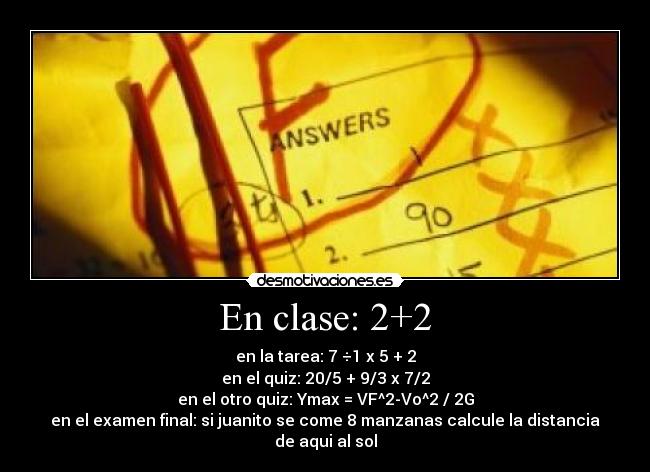 En clase: 2+2 -