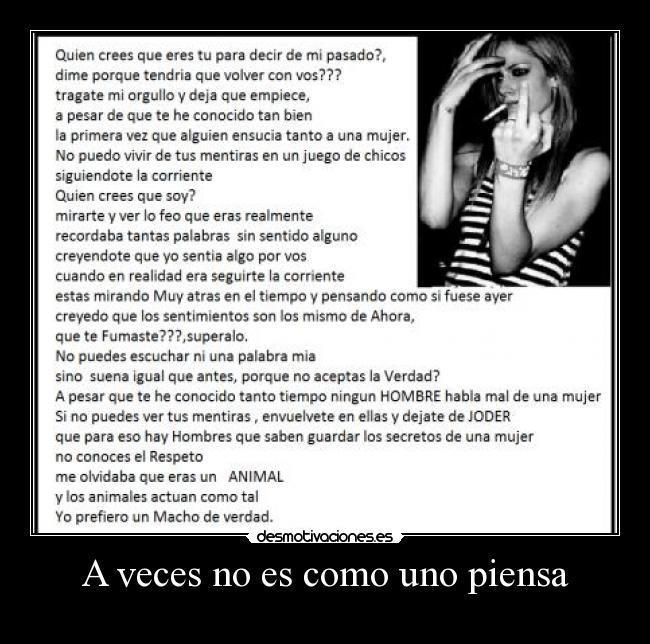 A veces no es como uno piensa -