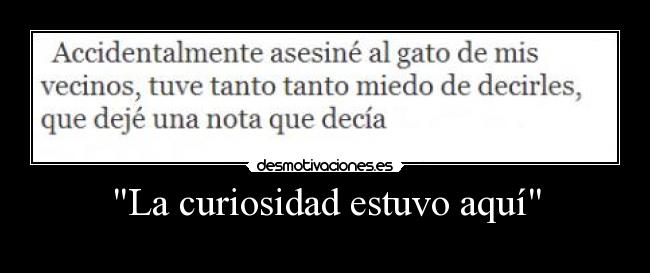La curiosidad estuvo aquí -