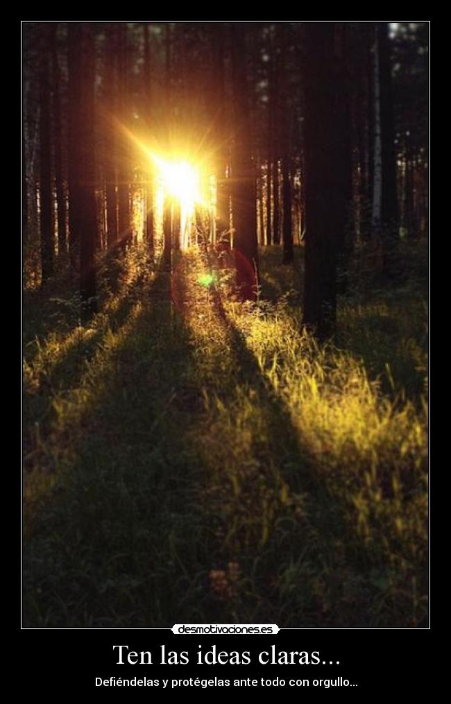 Ten las ideas claras... - Defiéndelas y protégelas ante todo con orgullo...