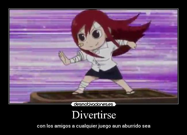 carteles kuro5 anime manga patinaje skate sobre barriles surf erza scarlet desmotivaciones