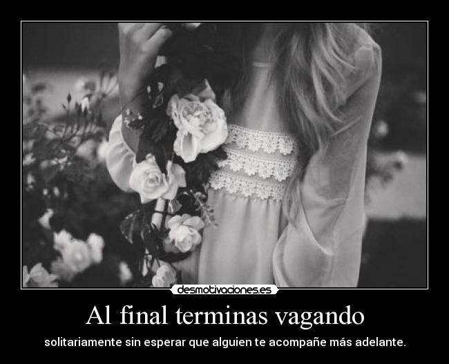 Al final terminas vagando -