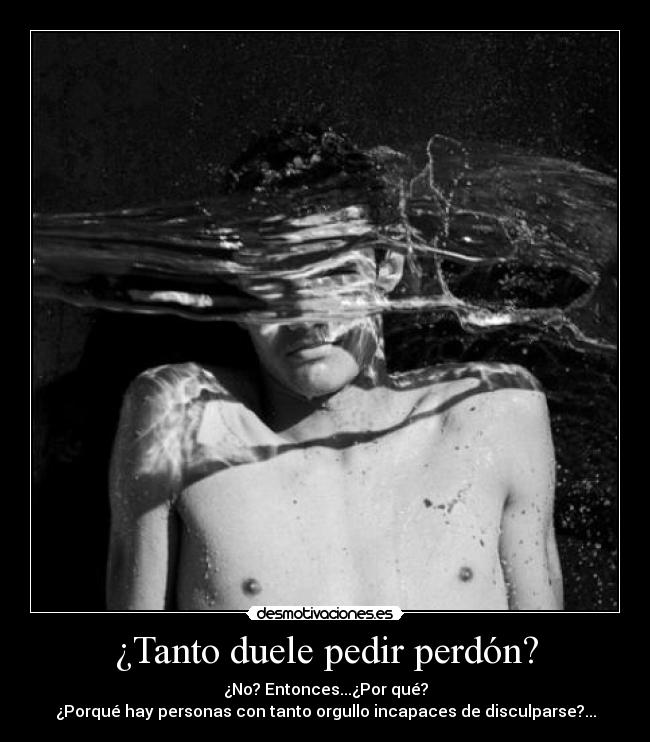 ¿Tanto duele pedir perdón? - ¿No? Entonces...¿Por qué?
¿Porqué hay personas con tanto orgullo incapaces de disculparse?...