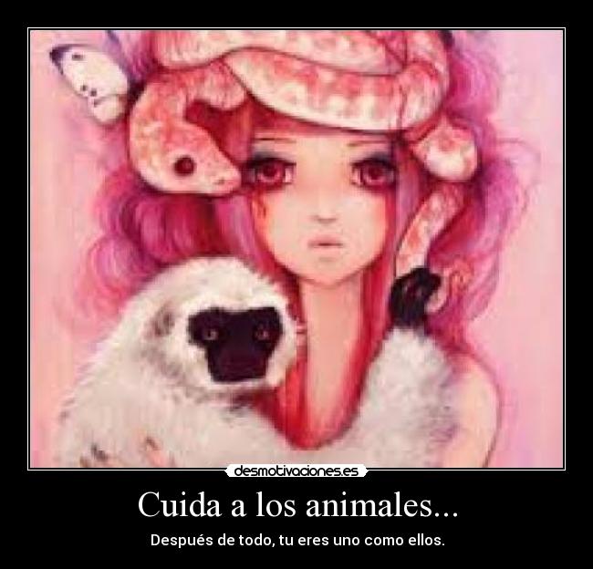 Cuida a los animales... - Después de todo, tu eres uno como ellos.